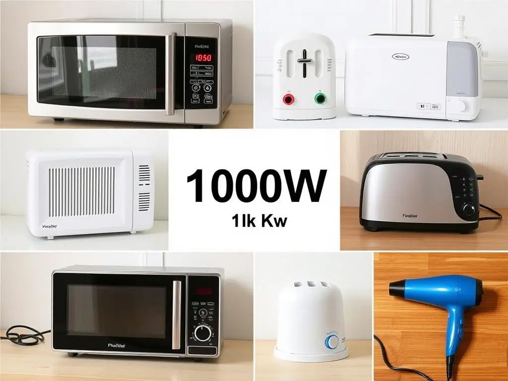 Urządzenia domowe o mocy 1000 W (1 kW)