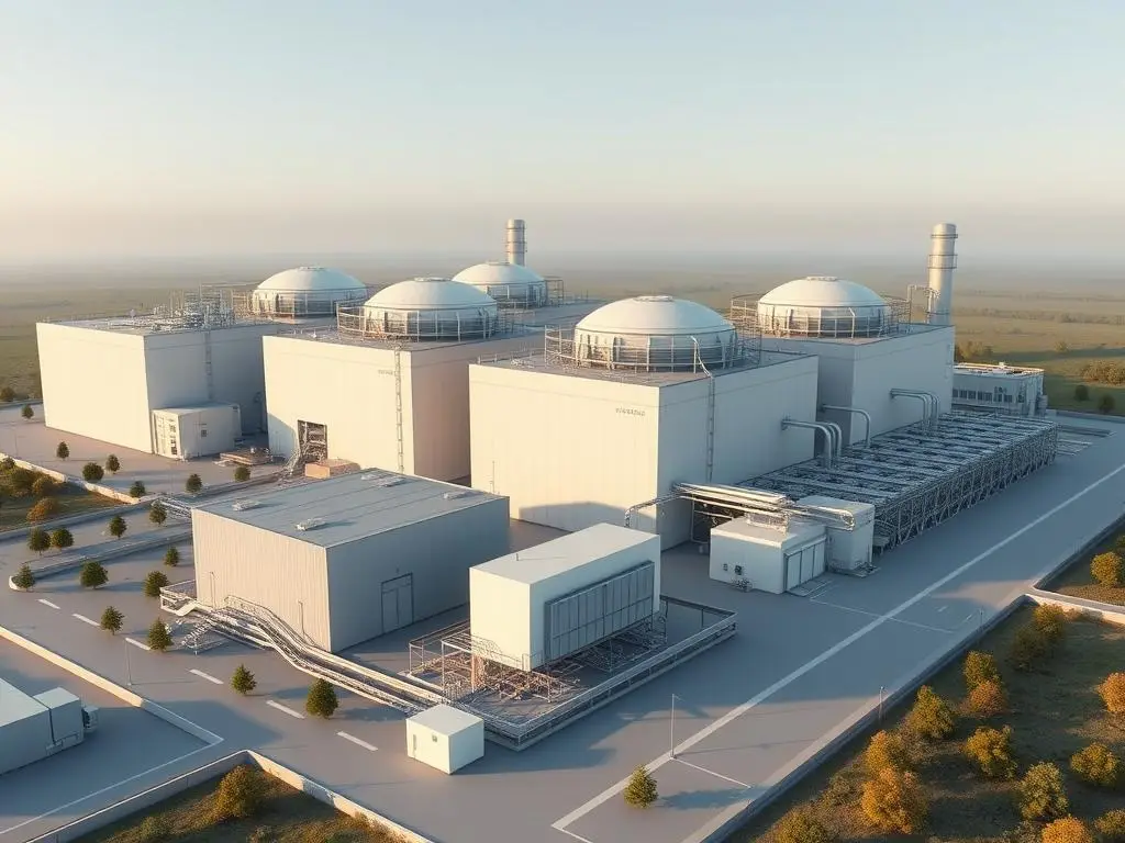 Wizualizacja małego reaktora modułowego (SMR) planowanego w Polsce
