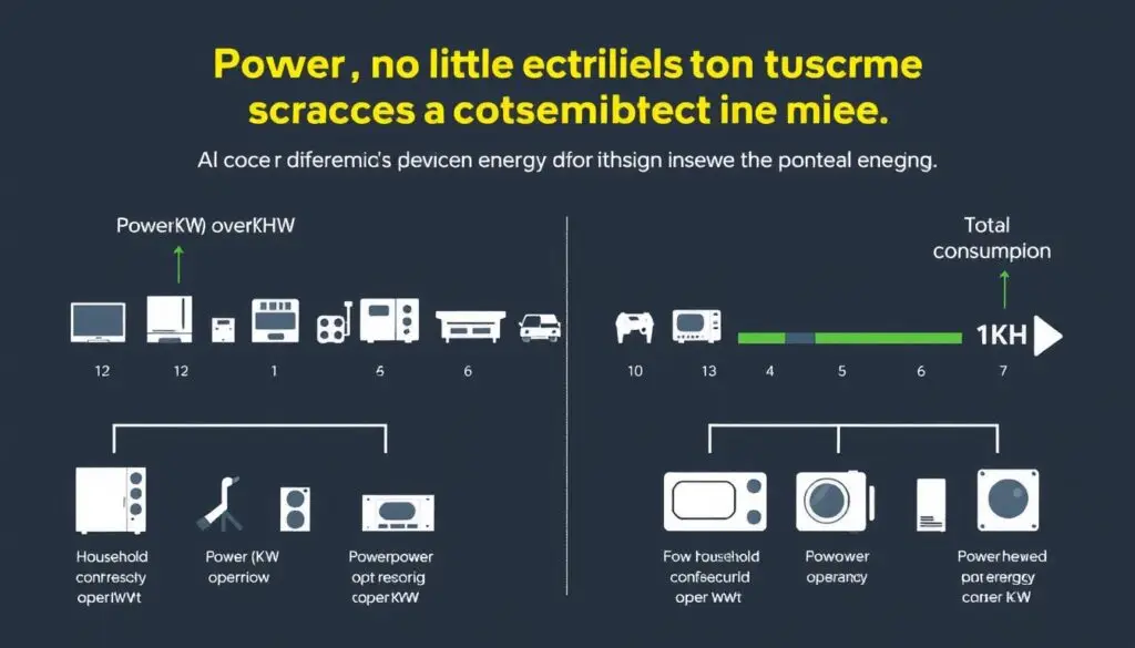 Wizualizacja zależności między mocą urządzeń a ich zużyciem energii w czasie