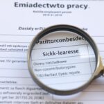 Świadectwo pracy z zaznaczonym miejscem na informacje o zwolnieniach lekarskich (l4)