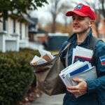 Listonosz doręczający przesyłki - ile zarabia listonosz w Polsce