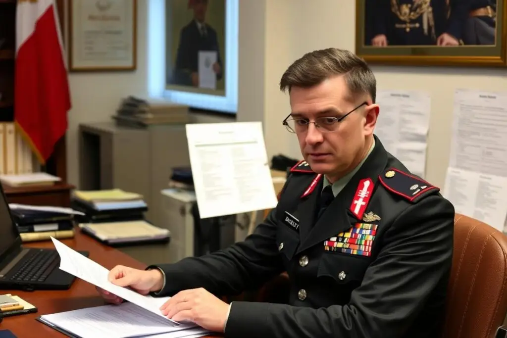 Oficer wojskowy otrzymujący dodatki służbowe - ile zarabia oficer w wojsku