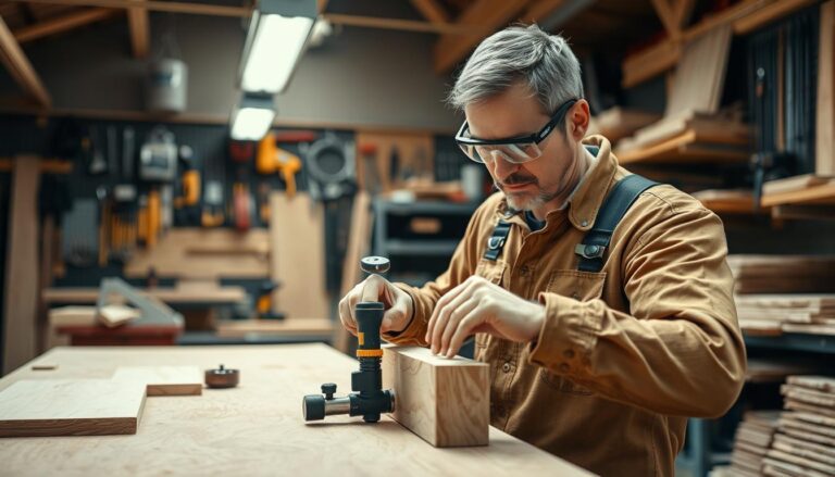 Stolarz pracujący w warsztacie stolarskim przy obróbce drewna, ile zarabia stolarz