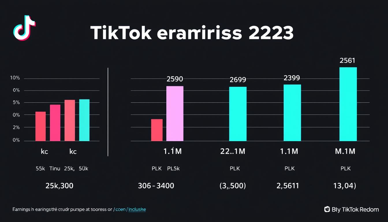 Wykres pokazujący ile zarabia się na TikToku w zależności od liczby obserwujących w 2025 roku